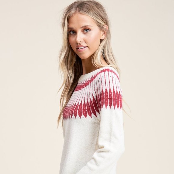 BNWT Frankie Fair Isle Crew Neck Sweater - Ivory - Picture 2 of 4
